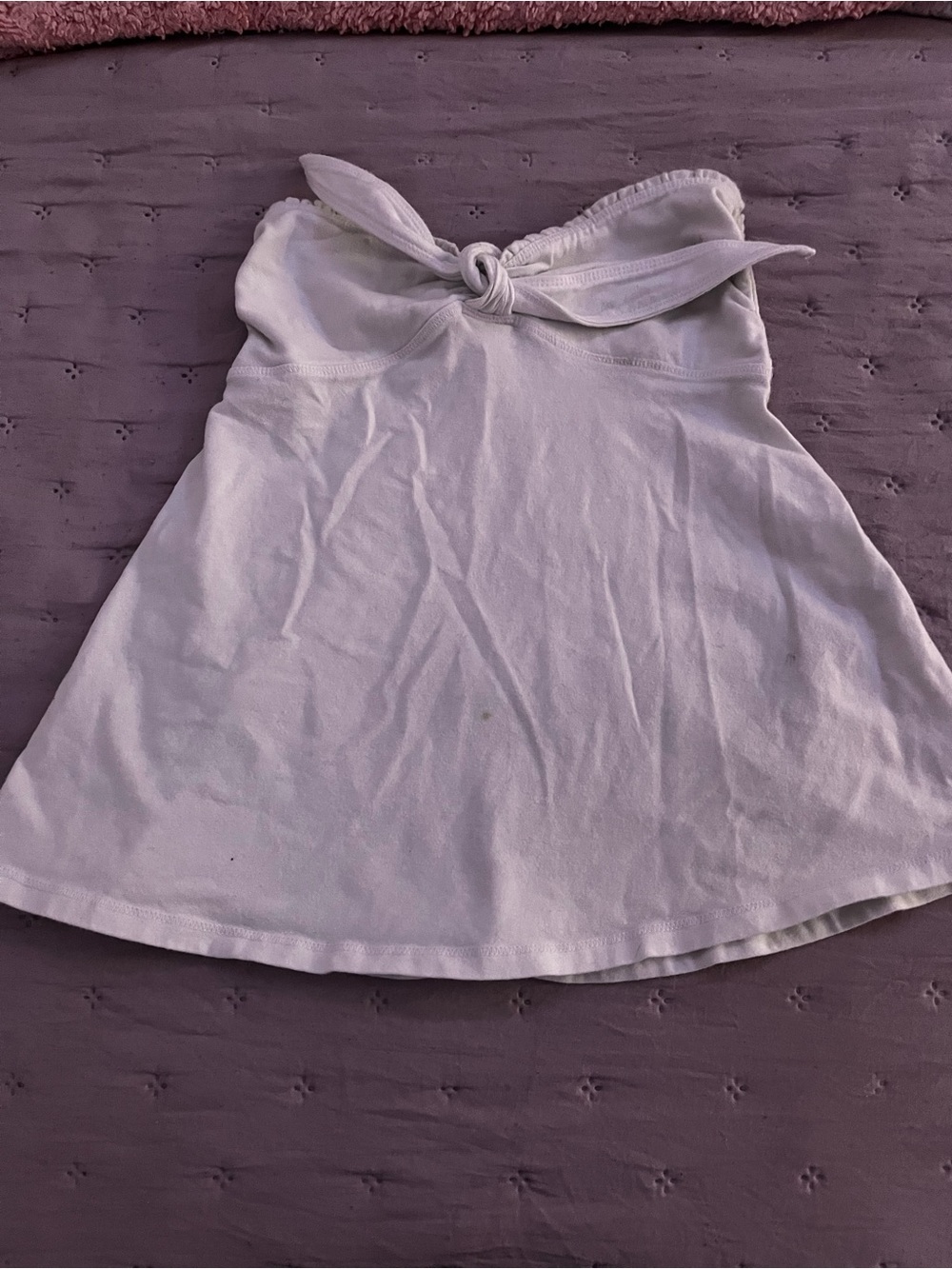 Hollister White Tube Top Dress with Front Tie